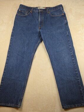 Levi’s 505 Men’s Regular Fit Straight Leg Jeans Dark Wash W38 L30 100% Cotton